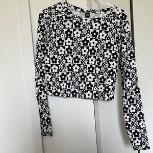 Black and White Floral Wild Fable Women's Top